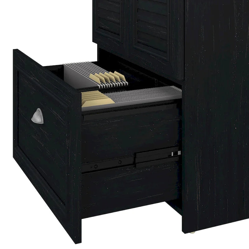 Fairview 60W L Shaped Desk and Storage Cabinet by Bush Furniture