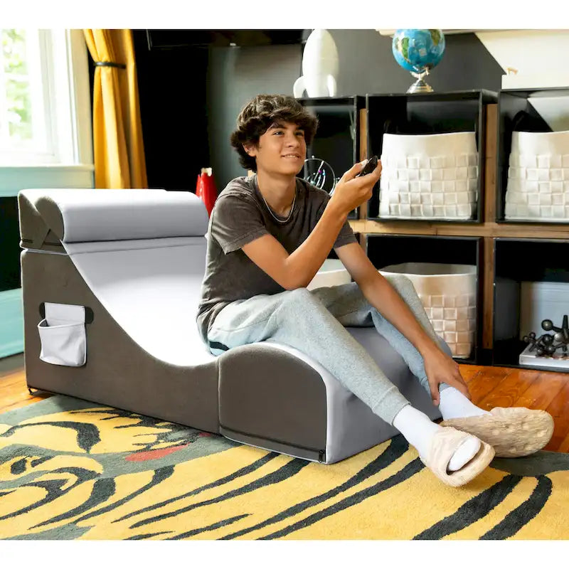 Jaxx Flexx V-Tex Convertible 3 in 1 Gamer Chair, Table, & Ottoman w/ Adjustable Headrest - Vinyl