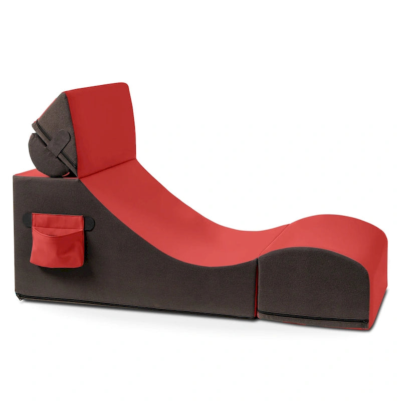 Jaxx Flexx V-Tex Convertible 3 in 1 Gamer Chair, Table, & Ottoman w/ Adjustable Headrest - Vinyl