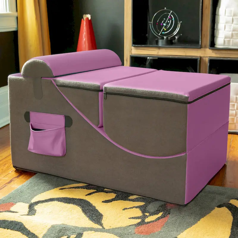 Jaxx Flexx V-Tex Convertible 3 in 1 Gamer Chair, Table, & Ottoman w/ Adjustable Headrest - Vinyl