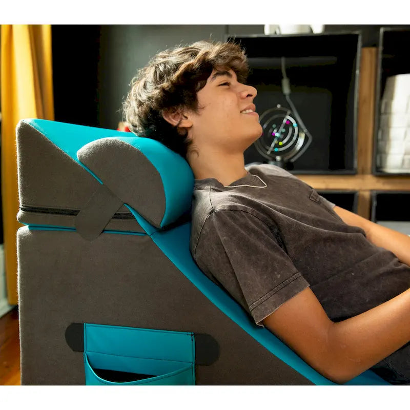Jaxx Flexx V-Tex Convertible 3 in 1 Gamer Chair, Table, & Ottoman w/ Adjustable Headrest - Vinyl