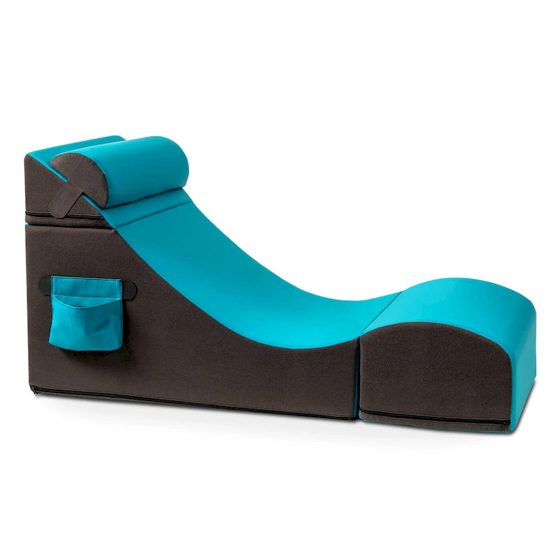 Jaxx Flexx V-Tex Convertible 3 in 1 Gamer Chair, Table, & Ottoman w/ Adjustable Headrest - Vinyl