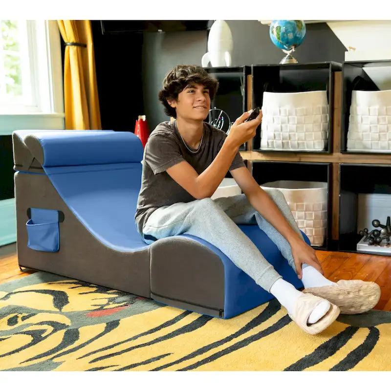 Jaxx Flexx V-Tex Convertible 3 in 1 Gamer Chair, Table, & Ottoman w/ Adjustable Headrest - Vinyl