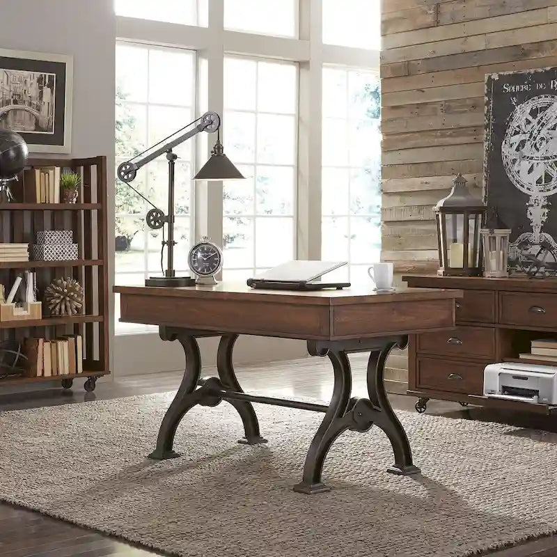 Arlington House Cobblestone Brown Writing Desk