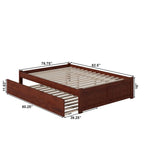 AFI Concord Wood King Platform Bed with Twin XL Trundle