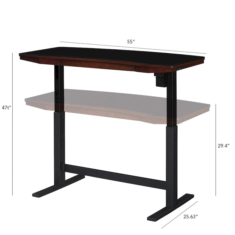 Twin Star Home Uptown Loft Adjustable Height Desk, Meridian Cherry