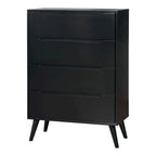 Fopp Mid-Century Modern Black Wood 3-Piece Platform Bedroom Set by Furniture of America