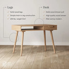 Nathan James Parker Walnut Desk with Open Storage and Small Drawer