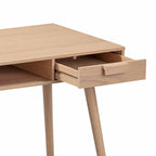 Nathan James Parker Walnut Desk with Open Storage and Small Drawer
