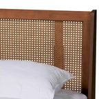 Aveena Mid-Century Modern Walnut Brown Finished Wood Platform Bed