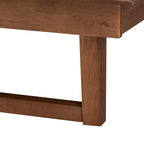 Aveena Mid-Century Modern Walnut Brown Finished Wood Platform Bed