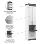 Orion Narrow Storage Cabinet with Drawers and Pull-Out Shelf by Bestar
