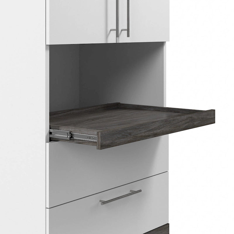 Orion Narrow Storage Cabinet with Drawers and Pull-Out Shelf by Bestar