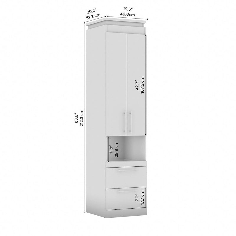 Orion Narrow Storage Cabinet with Drawers and Pull-Out Shelf by Bestar