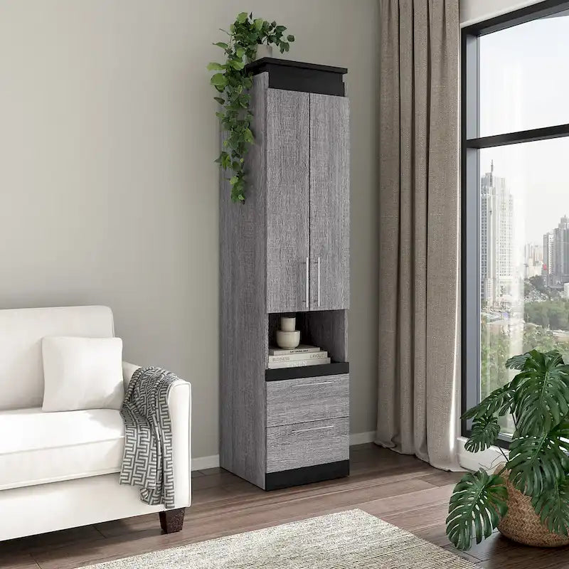 Orion Narrow Storage Cabinet with Drawers and Pull-Out Shelf by Bestar