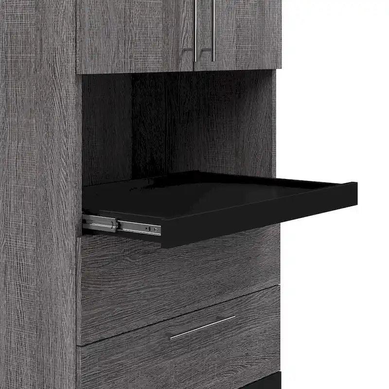 Orion Narrow Storage Cabinet with Drawers and Pull-Out Shelf by Bestar