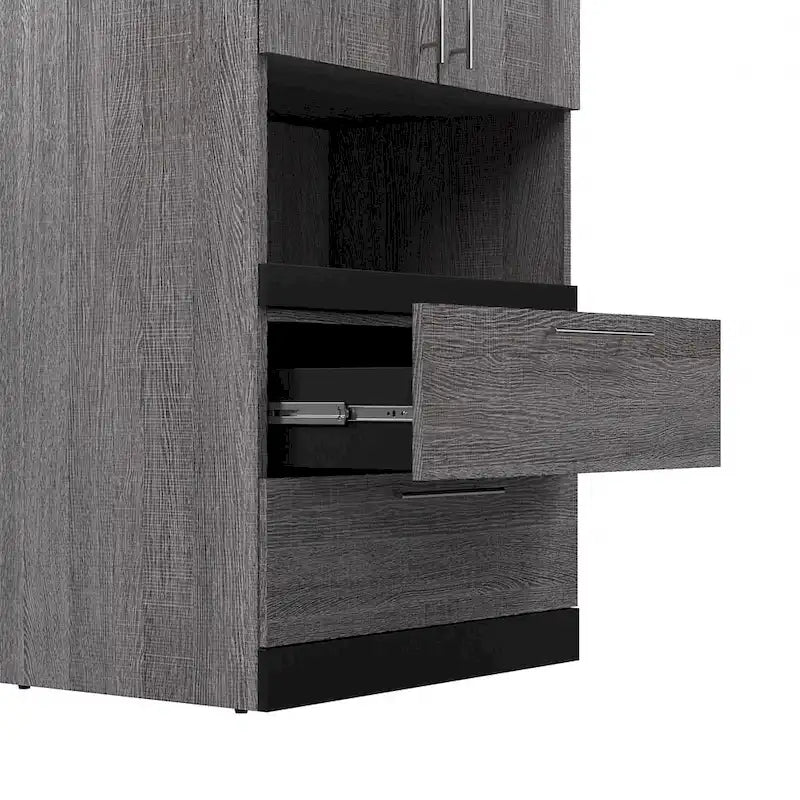 Orion Narrow Storage Cabinet with Drawers and Pull-Out Shelf by Bestar