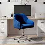 Office Chair - Velvet Upholstered - Chrome Base