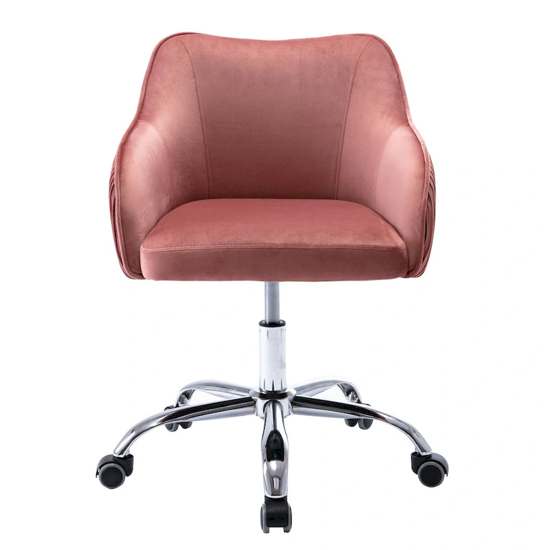 Office Chair - Velvet Upholstered - Chrome Base