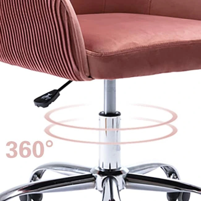 Office Chair - Velvet Upholstered - Chrome Base