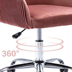 Office Chair - Velvet Upholstered - Chrome Base