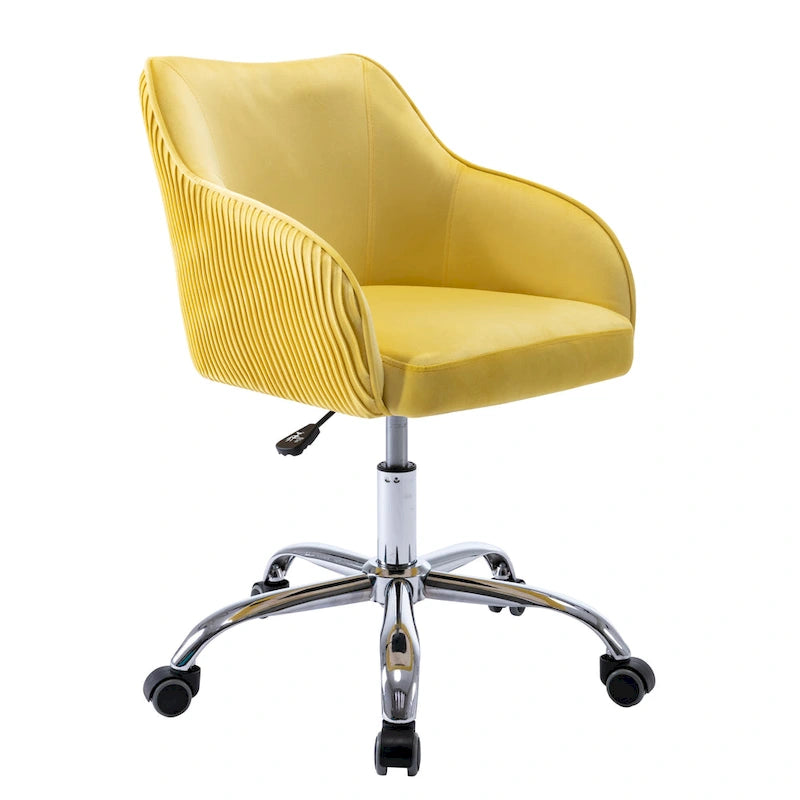 Office Chair - Velvet Upholstered - Chrome Base