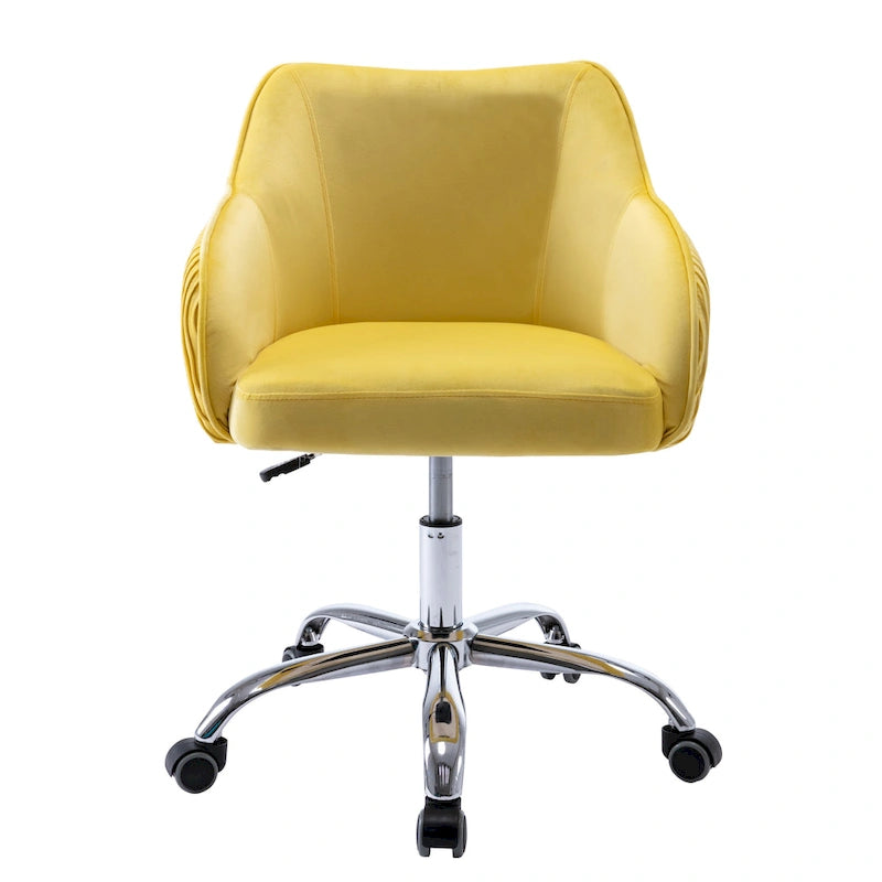 Office Chair - Velvet Upholstered - Chrome Base