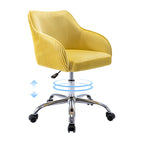 Office Chair - Velvet Upholstered - Chrome Base