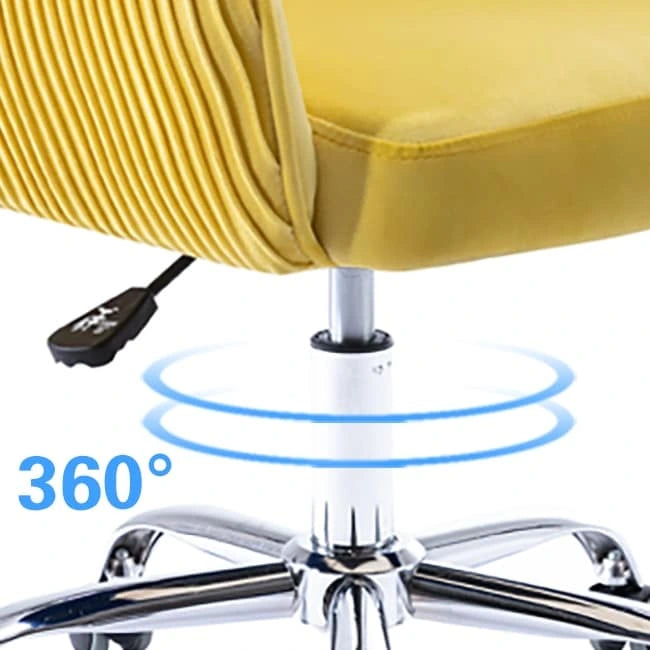Office Chair - Velvet Upholstered - Chrome Base