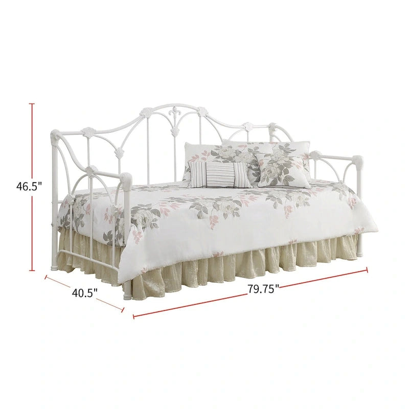Metal Twin Daybed in White