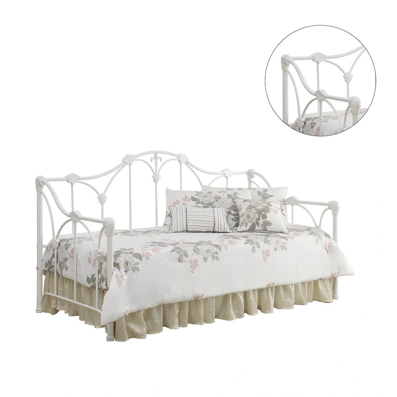 Metal Twin Daybed in White