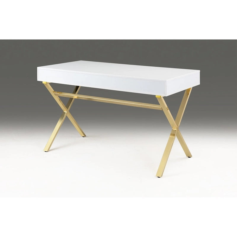 Desk with Two drawers with Medal Base