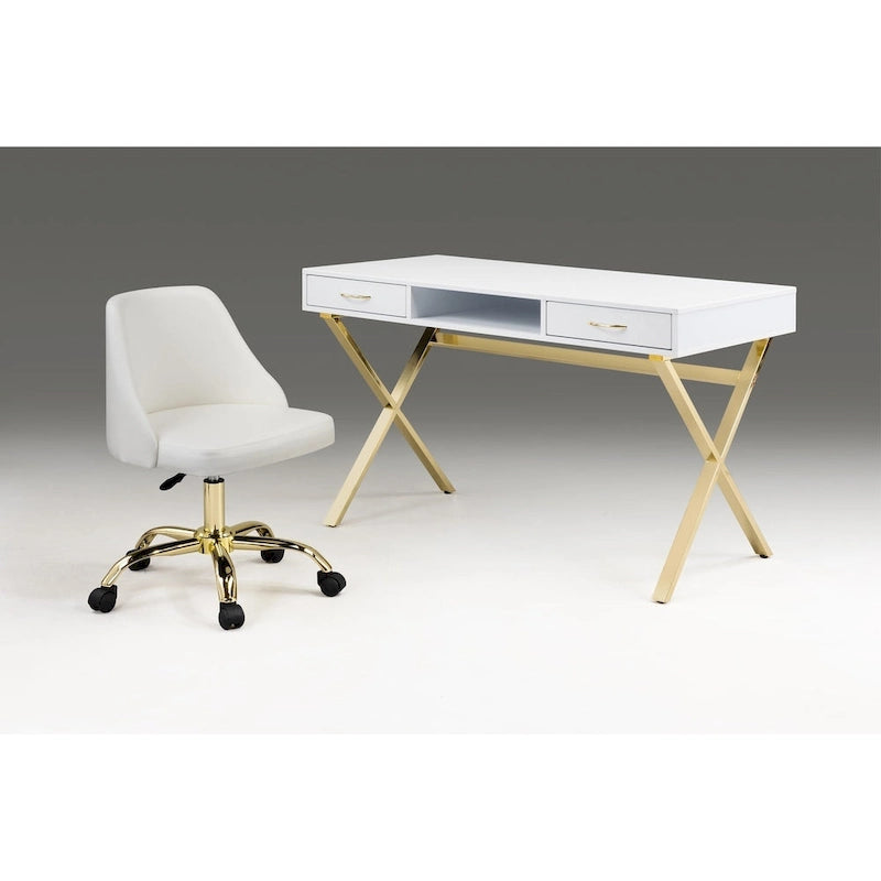 Desk with Two drawers with Medal Base