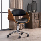 Office Chair - Walnut & Leather - Mid-Century Style