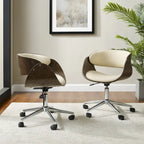Office Chair - Walnut & Leather - Mid-Century Style