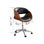 Office Chair - Walnut & Leather - Mid-Century Style