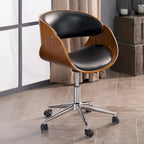 Office Chair - Walnut & Leather - Mid-Century Style