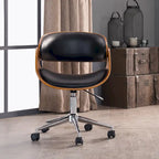 Office Chair - Walnut & Leather - Mid-Century Style