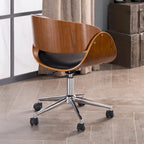 Office Chair - Walnut & Leather - Mid-Century Style