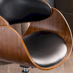 Office Chair - Walnut & Leather - Mid-Century Style