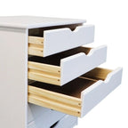 Adeptus Original Roll Cart, Solid Wood, 6 Drawer Extra Wide Roll Cart, White