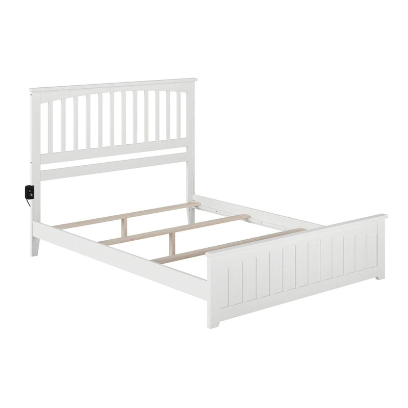 Mission Queen Foundation Bed Frame with Matching Footboard in White