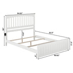 Mission Queen Foundation Bed Frame with Matching Footboard in White