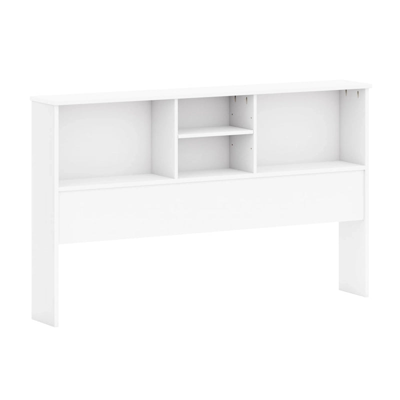 Full Size Bookcase Headboard - White/Java - Solid Pine Wood