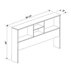 Full Size Bookcase Headboard - White/Java - Solid Pine Wood