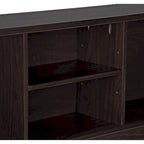 Full Size Bookcase Headboard - White/Java - Solid Pine Wood