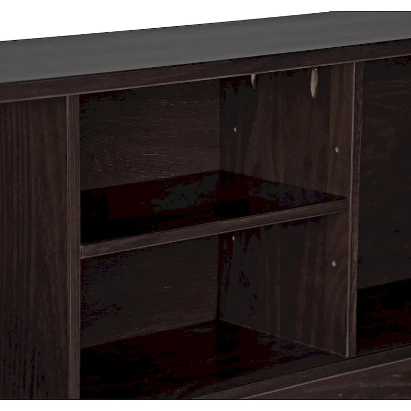 Full Size Bookcase Headboard - White/Java - Solid Pine Wood