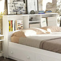 Full Size Bookcase Headboard - White/Java - Solid Pine Wood
