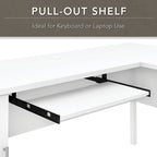 Somerset 72W L Shaped Desk with Hutch, Cabinet and Bookcase in Gray