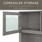 Somerset 72W L Shaped Desk with Hutch, Cabinet and Bookcase in Gray